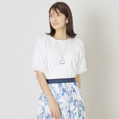 ＜TO BE CHIC (Women)＞シルケットポンチ袖チュール　プルオーバーカットソー（Ｗ５Ｐ０９３４６＿＿）