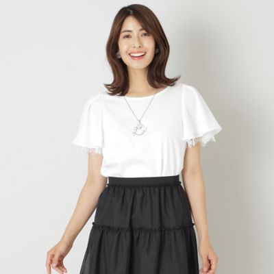 ＜TO BE CHIC (Women)＞コットンポンチ　レースコンビカットソー（Ｗ５Ｐ１０３５３＿＿）