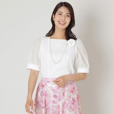 ＜TO BE CHIC (Women)＞ドットパールスリーブ　カットソー（Ｗ５Ｐ１０５５８＿＿）