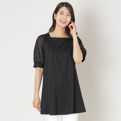＜TO BE CHIC (Women)＞ドットパールスリーブ　チュニック（Ｗ５Ｐ１２５５８＿＿）
