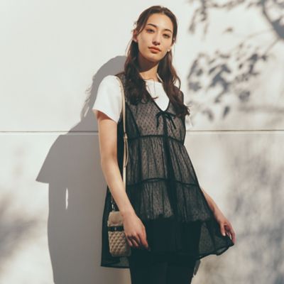＜TO BE CHIC (Women)＞ドットチュール　ジレ（Ｗ５Ｐ１４５６７＿＿）