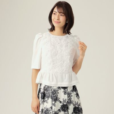 ＜TO BE CHIC (Women)＞【２０周年アニバーサリー】ローズレースチュール　カットソー（Ｗ５Ｐ３０１８０＿＿）