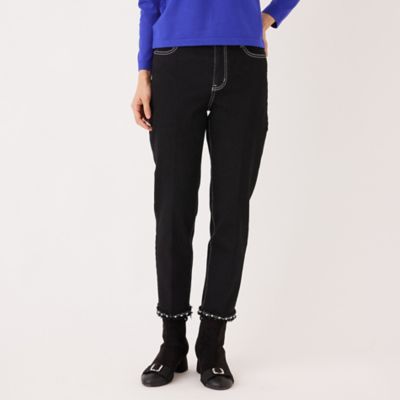 ＜TO BE CHIC (Women)＞ブラック　スリムデニム（Ｗ５Ｒ０８６５５＿＿）