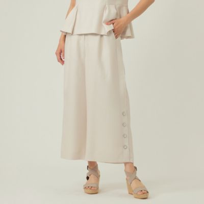 ＜TO BE CHIC (Women)＞バスケットリネンライク　ワイドパンツ（Ｗ５Ｒ０９１６２＿＿）