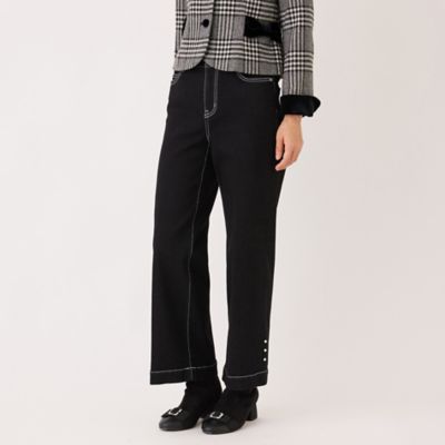 ＜TO BE CHIC (Women)＞ブラック　ワイドデニム（Ｗ５Ｒ０９６５５＿＿）