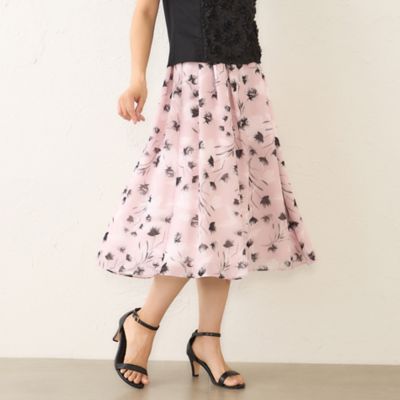 ＜TO BE CHIC (Women)＞ダブルフラワープリント　タックスカート（Ｗ５Ｓ０４６１８＿＿）