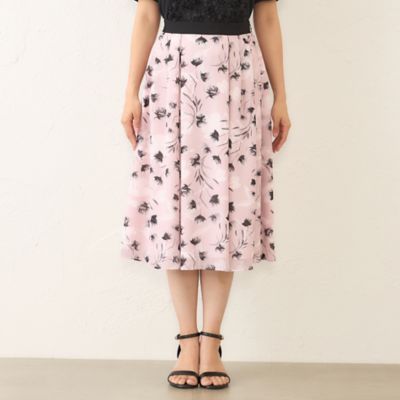 複数購入者未使用　大きいサイズ46 トゥービーシック　ウエストゴム　花柄スカート 大きいサイズ】【46】TO BE CHIC フラワー 花柄 ティアード