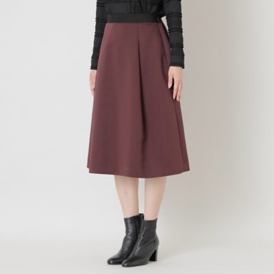タグ付き新品TO BE CHIC マットグログランスカートサ黒44