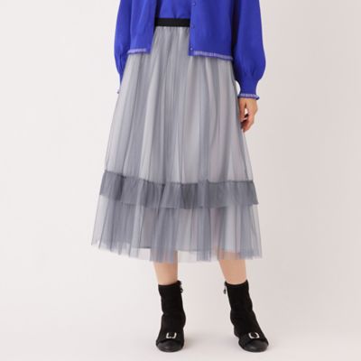＜TO BE CHIC (Women)＞チュールヘムボーダー　フレアスカート（Ｗ５Ｓ１５６５６＿＿）