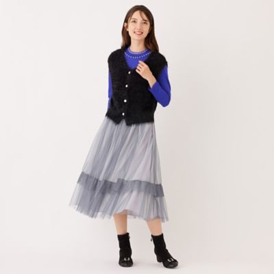 チュールヘムボーダー フレアスカート（W5S15656＿＿） | TO