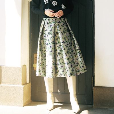 ＜TO BE CHIC (Women)＞アンティークフラワー刺しゅう　タックスカート（Ｗ５Ｓ１７６６３＿＿）