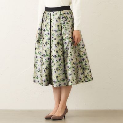 アンティークフラワー刺しゅう タックスカート（W5S17663＿＿