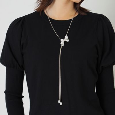 ＜TO BE CHIC (Women)＞リボンパヴェ　ネックレス（Ｗ５Ｖ１６２３５＿＿）