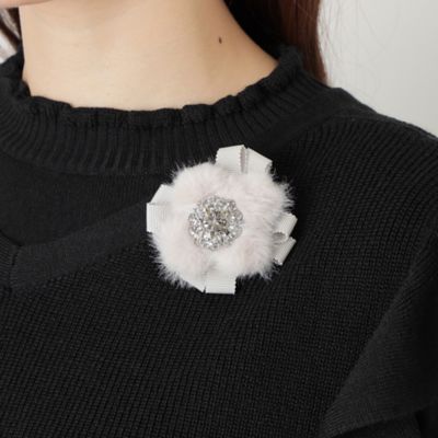 TO BE CHIC (Women)/トゥー ビー シック フェイクファーフラワーブローチ(W5V33251__)