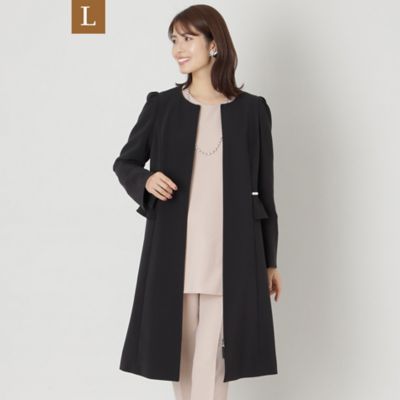 ＜TO BE CHIC L (Women/大きいサイズ)＞【Ｌ】ポリエステルストレッチノーカラー　コート（Ｗ７Ａ０２３０６＿＿）
