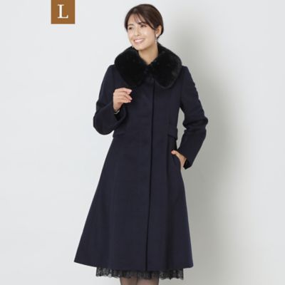 ＜TO BE CHIC L (Women/大きいサイズ)＞【Ｌ】Ｓｕｐｅｒ１７０’ｓウール　ロングコート（Ｗ７Ｂ０１４３３＿＿）