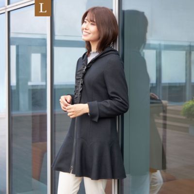 ＜TO BE CHIC L (Women/大きいサイズ)＞【Ｌ】ウールツイルジャージー　フードコート（Ｗ７Ｂ０３２４７＿＿）