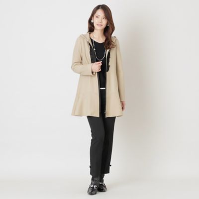 L】ウールツイルジャージー フードコート