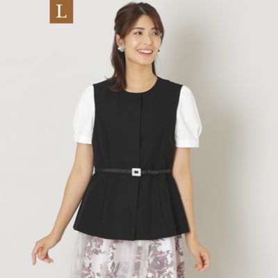 ＜TO BE CHIC L (Women/大きいサイズ)＞【Ｌ】ポリエステルツイル　ジレ（Ｗ７Ｅ０１４０８＿＿）