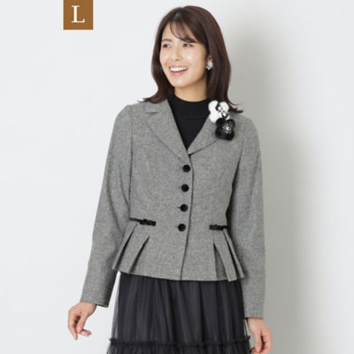 ＜TO BE CHIC L (Women/大きいサイズ)＞【Ｌ】ウールホームスパン　ジャケット（Ｗ７Ｅ０３４４７＿＿）