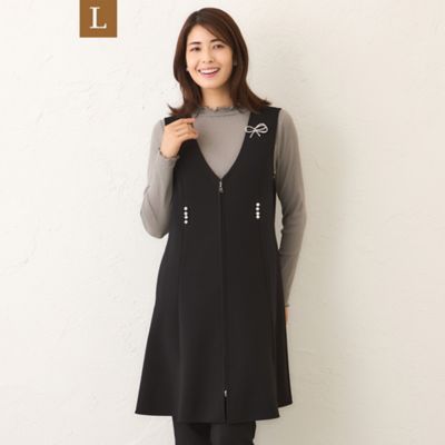 ＜TO BE CHIC L (Women/大きいサイズ)＞【Ｌ】マットストレッチダンボール　ロングジレ（Ｗ７Ｅ０３６３０＿＿）
