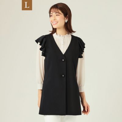 ＜TO BE CHIC L (Women/大きいサイズ)＞【Ｌ】コンパクトサテン　ジレ（Ｗ７Ｅ０５１３４＿＿）