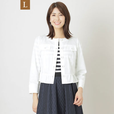 ＜TO BE CHIC L (Women/大きいサイズ)＞【Ｌ】ダブルスラブシャンブレー　ジャケット（Ｗ７Ｅ０５３１８＿＿）
