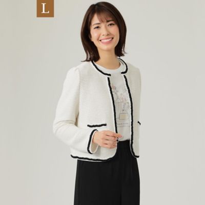 ＜TO BE CHIC L (Women/大きいサイズ)＞【Ｌ】ラメツイード　ニットジャケット（Ｗ７Ｆ０１１１０＿＿）