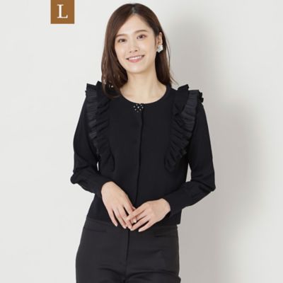 ＜TO BE CHIC L (Women/大きいサイズ)＞【Ｌ】レーヨンナイロン　ショートカーディガン（Ｗ７Ｆ０１２１４＿＿）