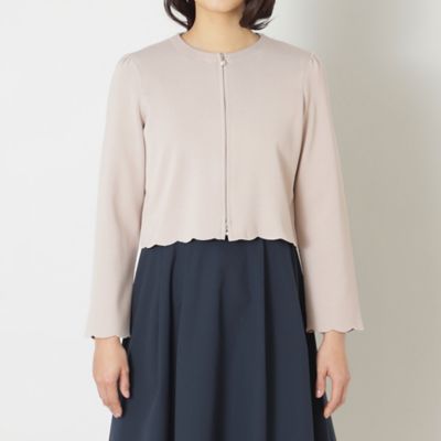 【Ｌ】スカラップジップ　ショートカーディガン（Ｗ７Ｆ０１５０９＿＿）