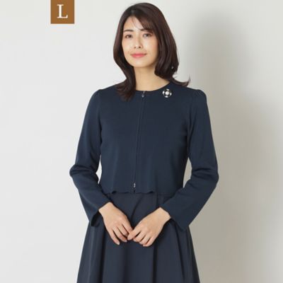【Ｌ】スカラップジップ　ショートカーディガン（Ｗ７Ｆ０１５０９＿＿）