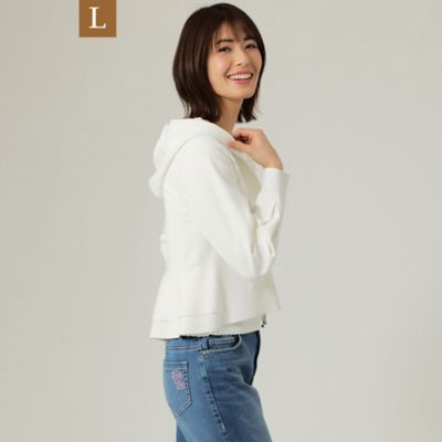 ＜TO BE CHIC L (Women/大きいサイズ)＞【Ｌ】レーヨンポリエステル　ニットフ―ディー（Ｗ７Ｆ０２１１５＿＿）