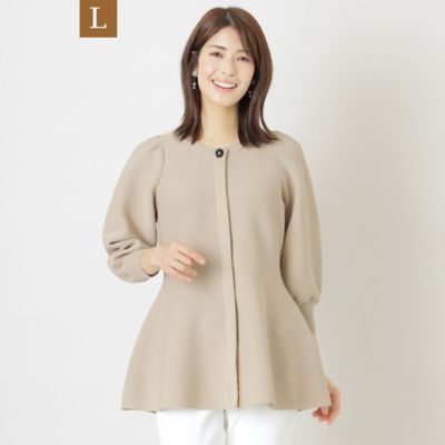 ＜TO BE CHIC L (Women/大きいサイズ)＞【Ｌ】ポリエステルヤーンチュニック　ニットカーディガン（Ｗ７Ｆ０２３３１＿＿）