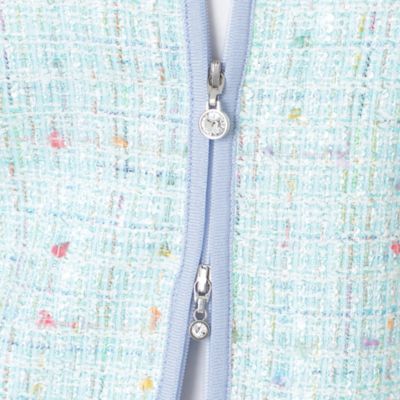 【Ｌ】レインボーツイードコンビ　ニットブルゾン（Ｗ７Ｆ０２５１４＿＿）
