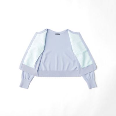 【Ｌ】レインボーツイードコンビ　ニットブルゾン（Ｗ７Ｆ０２５１４＿＿）