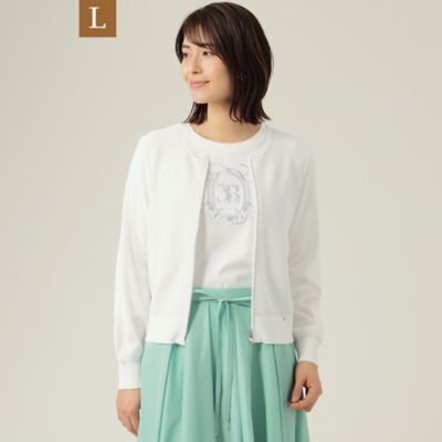 ＜TO BE CHIC L (Women/大きいサイズ)＞【Ｌ】メッシュラメ　ニットカーディガン（Ｗ７Ｆ０３１２８＿＿）