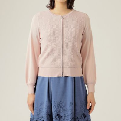 【Ｌ】メッシュラメ　ニットカーディガン（Ｗ７Ｆ０３１２８＿＿）