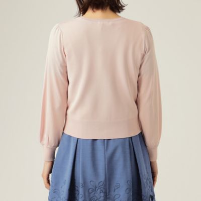 【Ｌ】メッシュラメ　ニットカーディガン（Ｗ７Ｆ０３１２８＿＿）