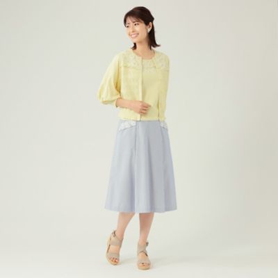 【Ｌ】フラワーモチーフ　ニットカーディガン（Ｗ７Ｆ０５１３８＿＿）
