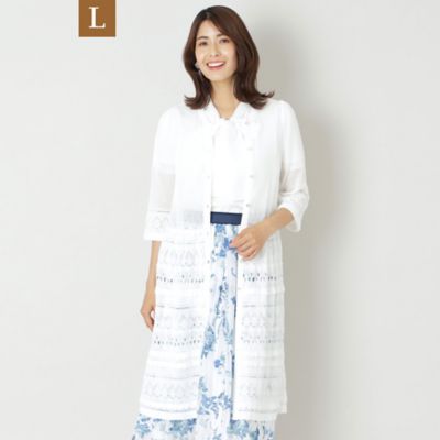 ＜TO BE CHIC L (Women/大きいサイズ)＞【Ｌ】コットンポリエステル　ロングカーディガン（Ｗ７Ｆ０６３５１＿＿）