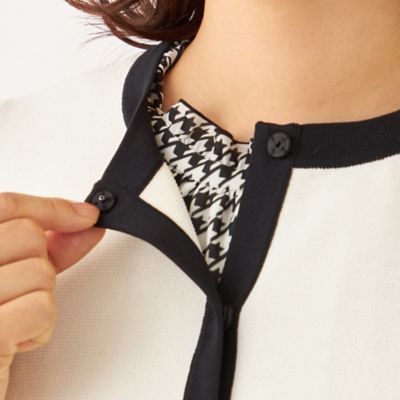 L】バイカラー ショートカーディガン（W7F06647＿＿