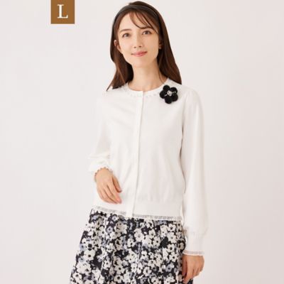 ＜TO BE CHIC L (Women/大きいサイズ)＞【Ｌ】シアーレイヤー　カーディガン（Ｗ７Ｆ１１６５４＿＿）