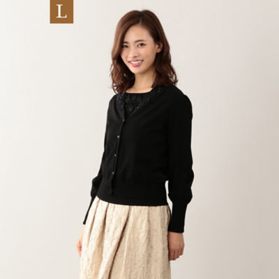 ＜TO BE CHIC L (Women/大きいサイズ)＞【Ｌ】ハイクオリティクリスタルレーヨンナイロンカーディガン（Ｗ７Ｆ１１８５７＿＿）