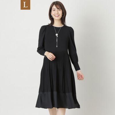 ＜三越伊勢丹/公式＞【送料無料】TO BE CHIC L (Women/大きいサイズ)/トゥー ビー シックL レーヨンナイロンコンビ ニットワンピース クロ ワンピース・ドレス【三越伊勢丹/公式】