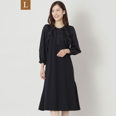 ＜TO BE CHIC L (Women/大きいサイズ)＞【Ｌ】ハイゲージストレッチ　ワンピース（Ｗ７Ｊ０４２０９＿＿）