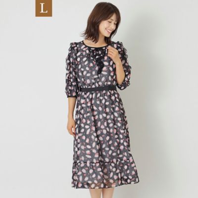 ＜TO BE CHIC L (Women/大きいサイズ)＞【Ｌ】ペタルフラワープリント　ワンピース（Ｗ７Ｊ０５２２０＿＿）