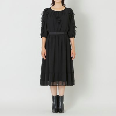 【Ｌ】シフォンカットジャカード　ワンピース（Ｗ７Ｊ０５２４２＿＿）