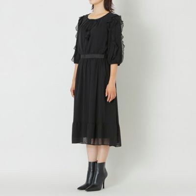 【Ｌ】シフォンカットジャカード　ワンピース（Ｗ７Ｊ０５２４２＿＿）