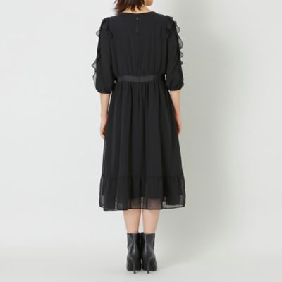 【Ｌ】シフォンカットジャカード　ワンピース（Ｗ７Ｊ０５２４２＿＿）