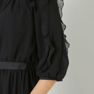 【Ｌ】シフォンカットジャカード　ワンピース（Ｗ７Ｊ０５２４２＿＿）